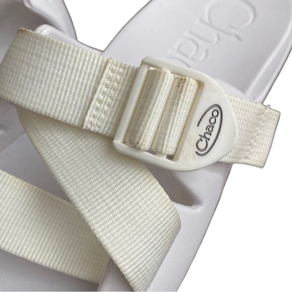 Chaco White Chillos Slide Sandals 8 - Picture 5 of 8
